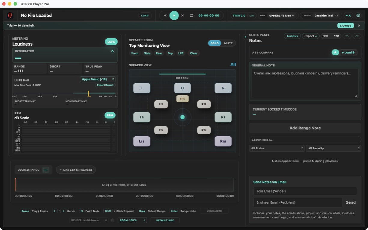 UTUVO Player Pro レビューワークスペース